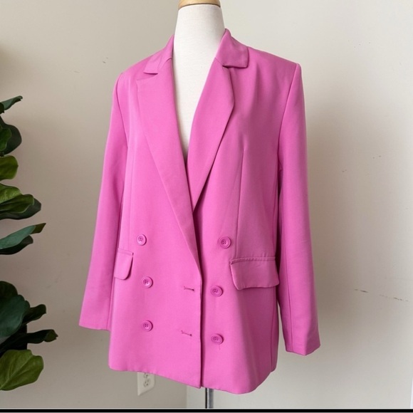 Pink Double-Breasted Blazer - Picture 3 of 4